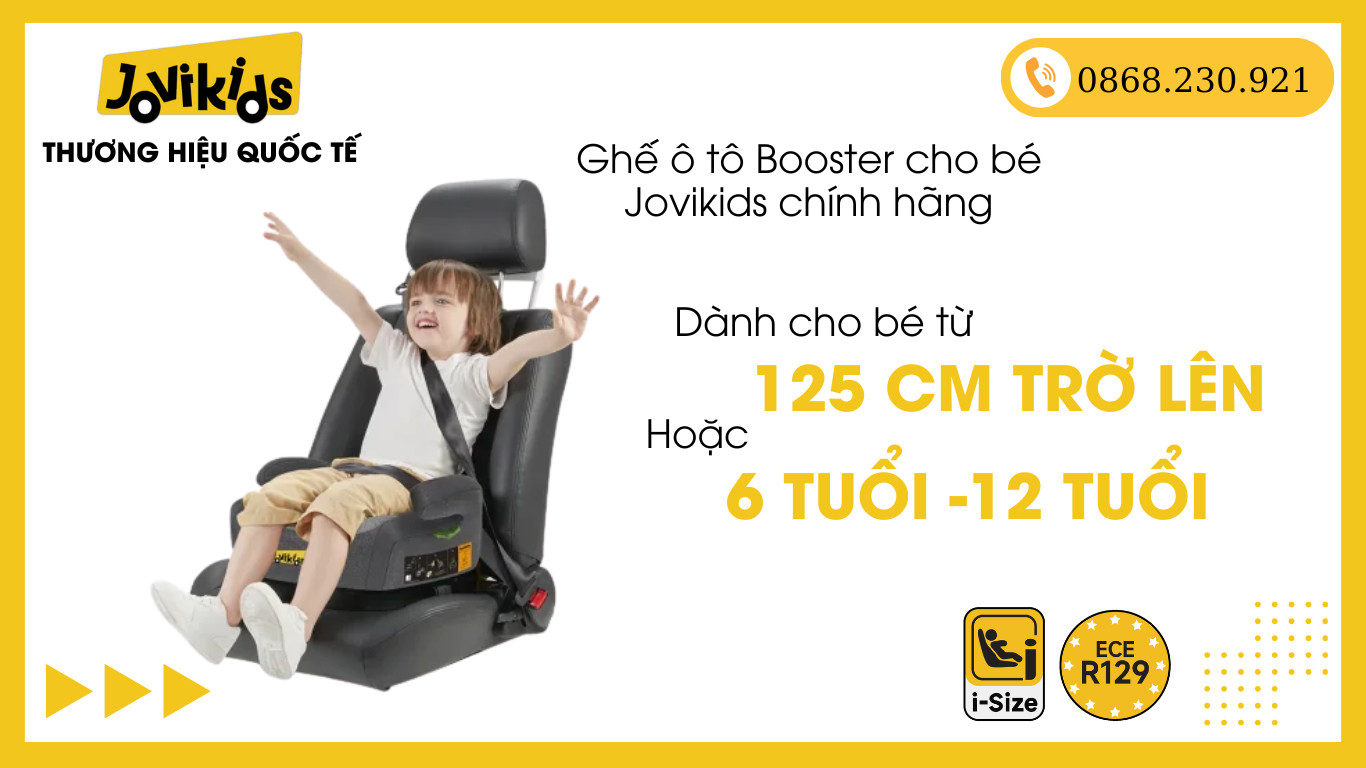 Cận cảnh thiết kế đệm và tựa đầu của ghế booster hiện đại