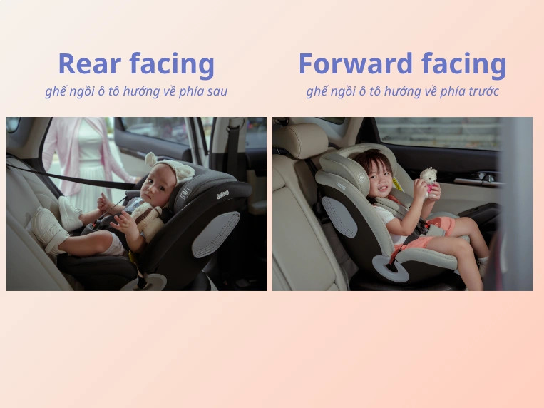 Cơ chế bảo vệ của tư thế Rear facing và Forward facing trên ô tô