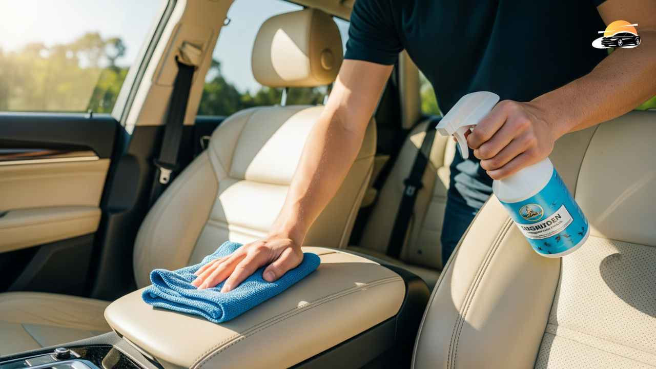 Quy trình dùng dung dịch tự nhiên vệ sinh ghế an toàn trẻ em trên ô tô bị mốc