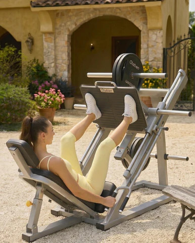 Mở rộng chân trên bàn đạp để nhắm vào nhóm cơ đùi trong khó tác động