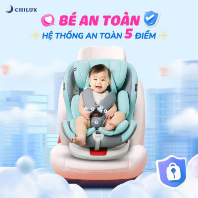 Đai an toàn 5 điểm giữ chắc cơ thể bé
