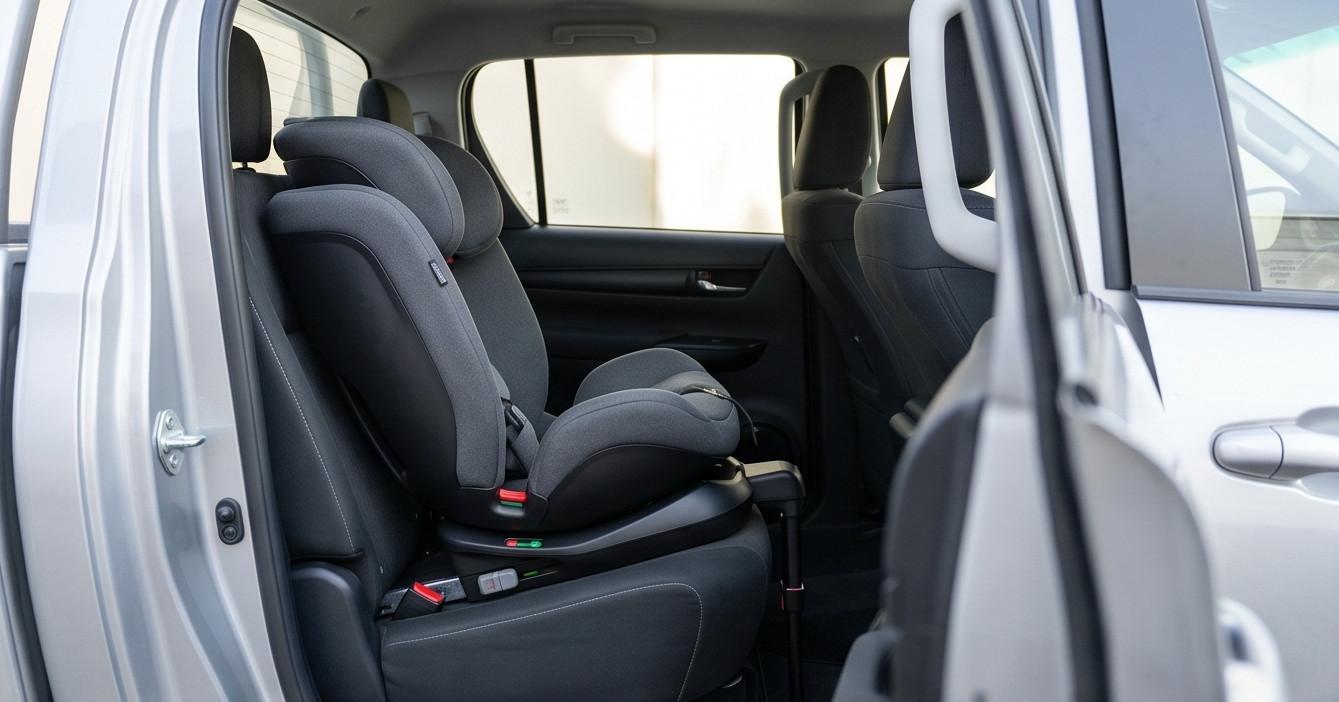 Lắp đặt ghế an toàn cho trẻ em trên xe Toyota Hilux sử dụng hệ thống chốt ISOFIX chắc chắn