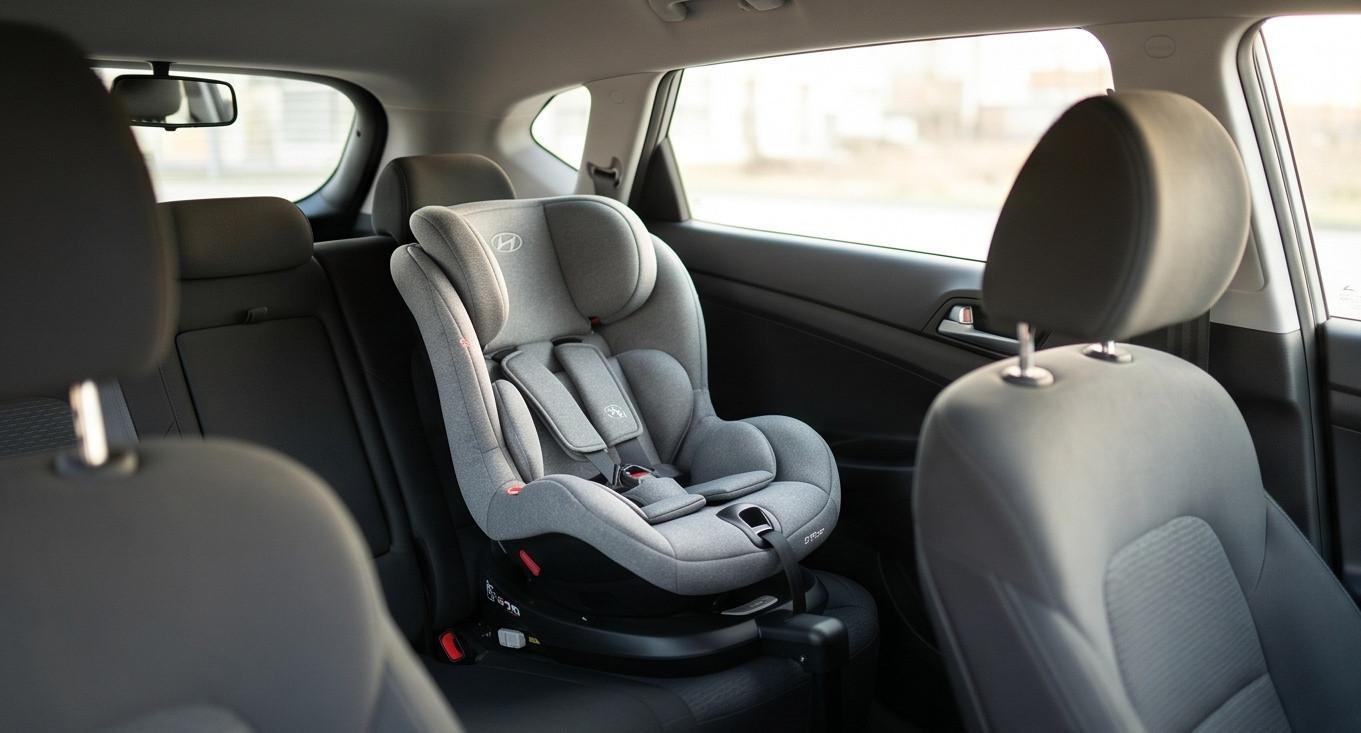 Lắp đặt ghế an toàn trẻ em trên hàng ghế sau xe Hyundai Tucson đúng cách