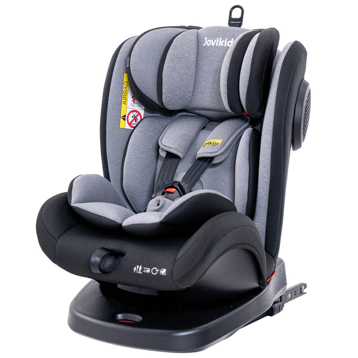 Tính năng xoay 360 độ linh hoạt trên ghế an toàn trẻ em Jovikids Angela