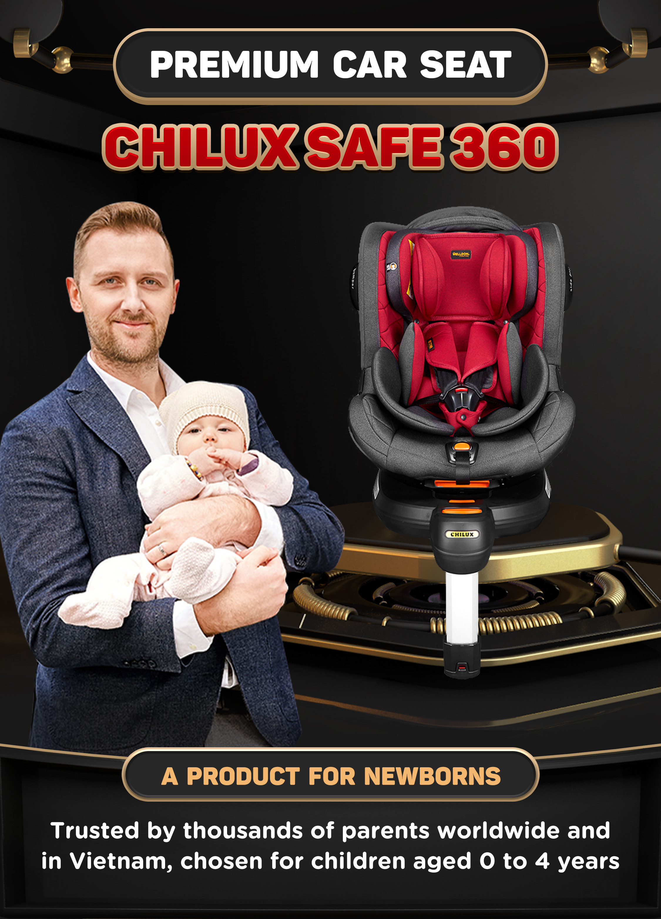 Tính năng xoay 360 độ của ghế an toàn trẻ em trên ô tô vô cùng tiện lợi