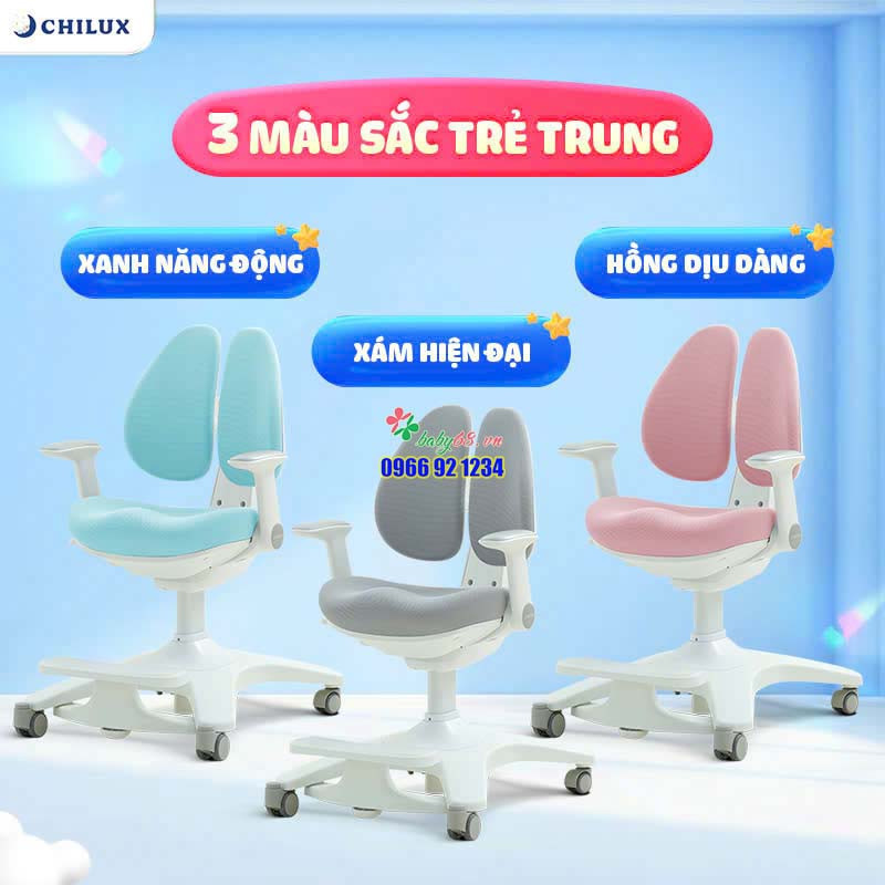Ghe ngoi hoc chong gu Chilux A22 de dang thay doi chieu cao theo do tuoi