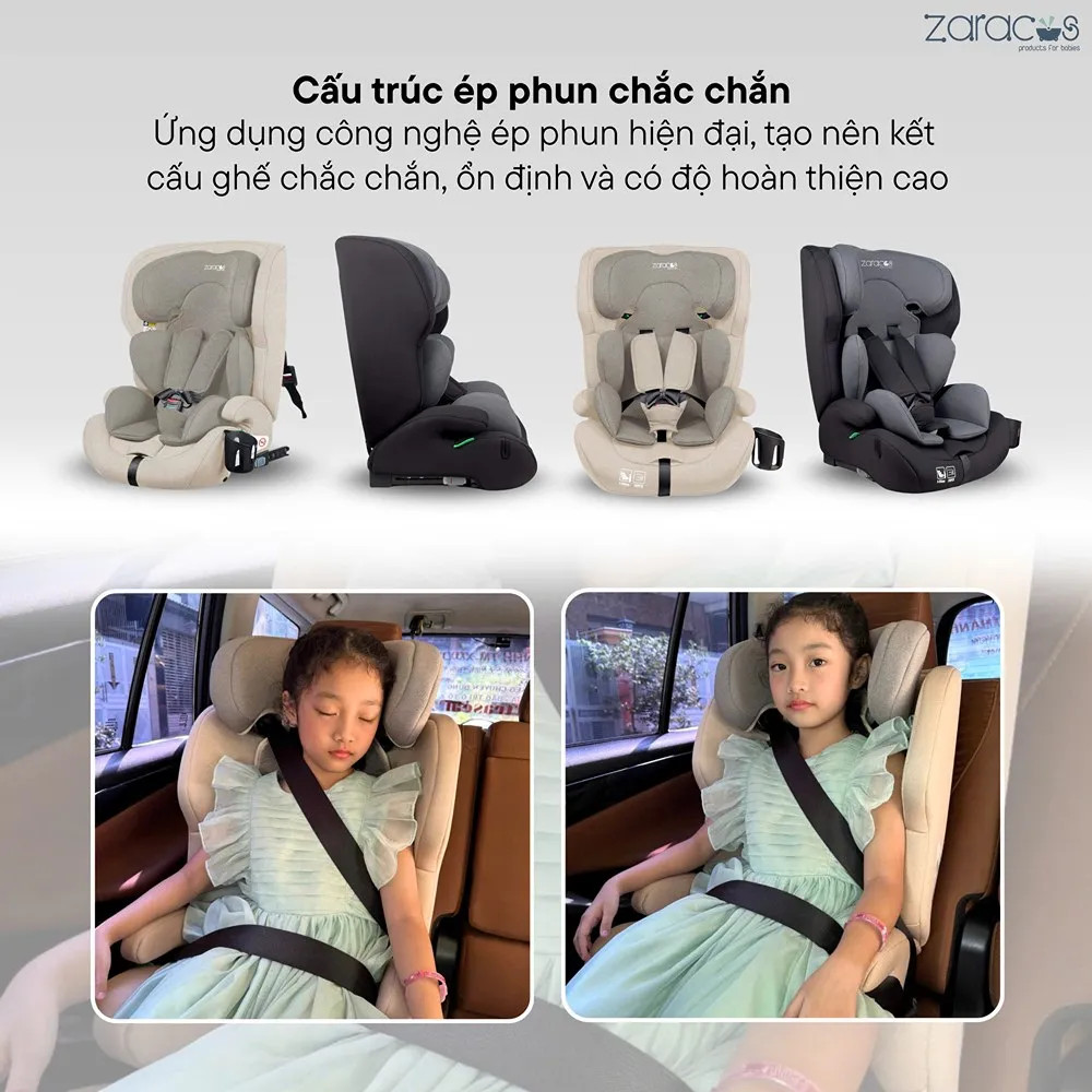 Mẫu ghế Zaracos Tobias đạt chuẩn i-Size bảo vệ tối ưu cho trẻ lớn