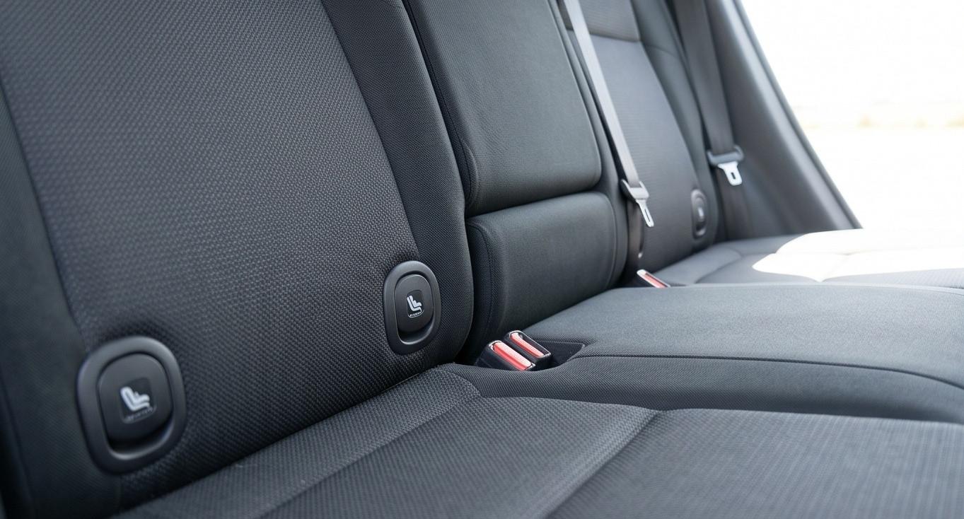 Vị trí điểm neo ISOFIX trên hàng ghế thứ hai của xe Honda CR-V 2018 giúp lắp ghế an toàn trẻ em dễ dàng