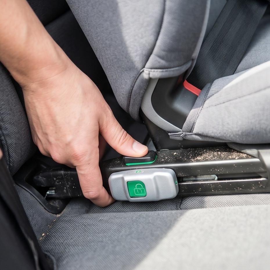 Sử dụng hệ thống ISOFIX để cố định nôi an toàn trên ô tô cho trẻ sơ sinh chắc chắn và an toàn