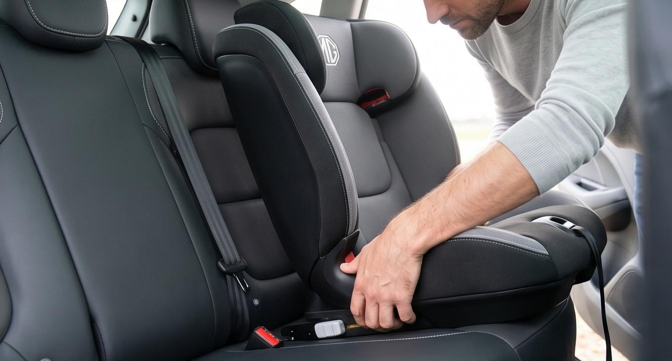 Hướng dẫn cách lắp đặt ghế an toàn cho trẻ em trên ô tô MG ZS bằng móc khóa ISOFIX