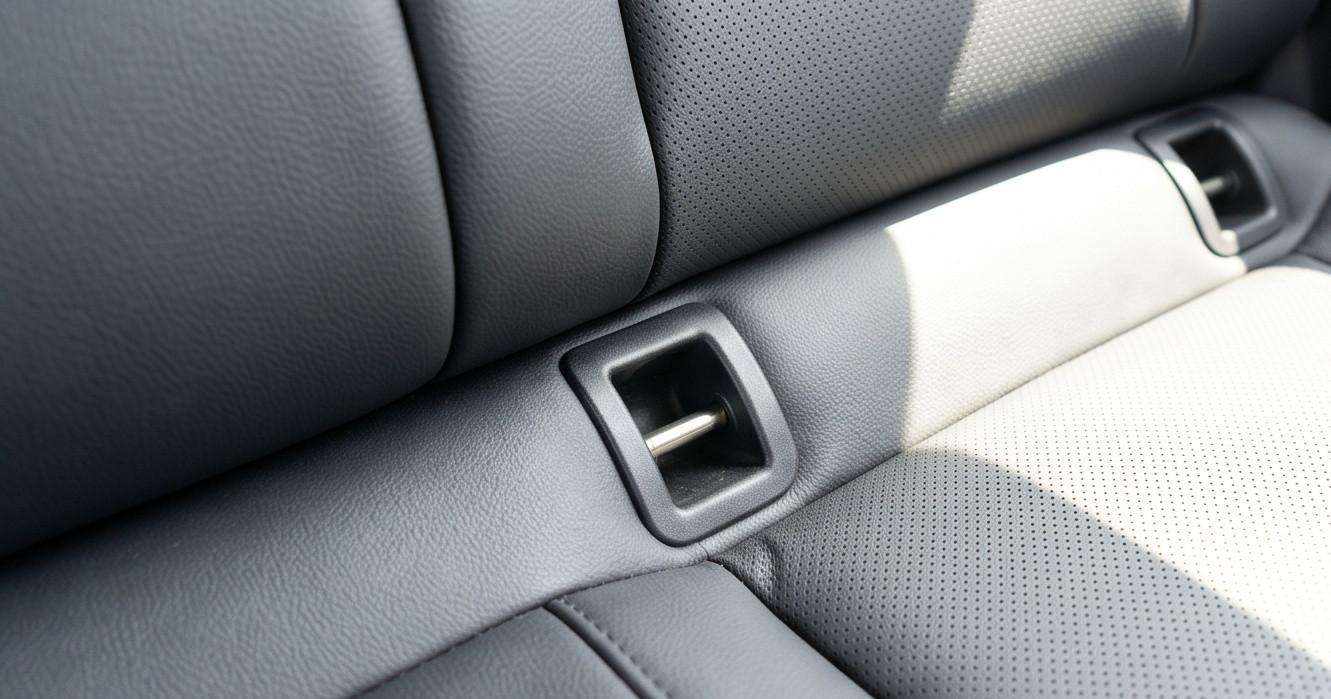 Vị trí móc khóa ISOFIX trên hàng ghế sau xe MG5 hỗ trợ lắp ghế an toàn trẻ em