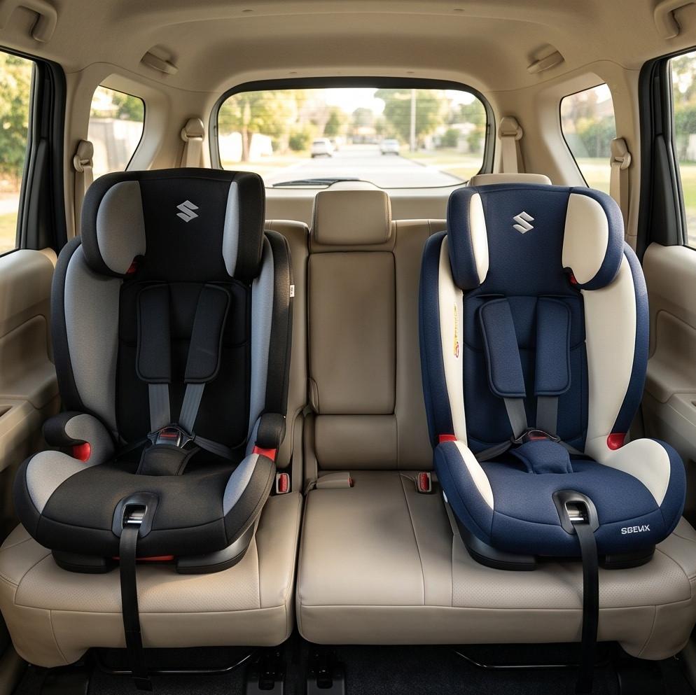 Lắp đặt ghế an toàn trẻ em trên ô tô Suzuki Ertiga sử dụng hệ thống chốt ISOFIX chắc chắn