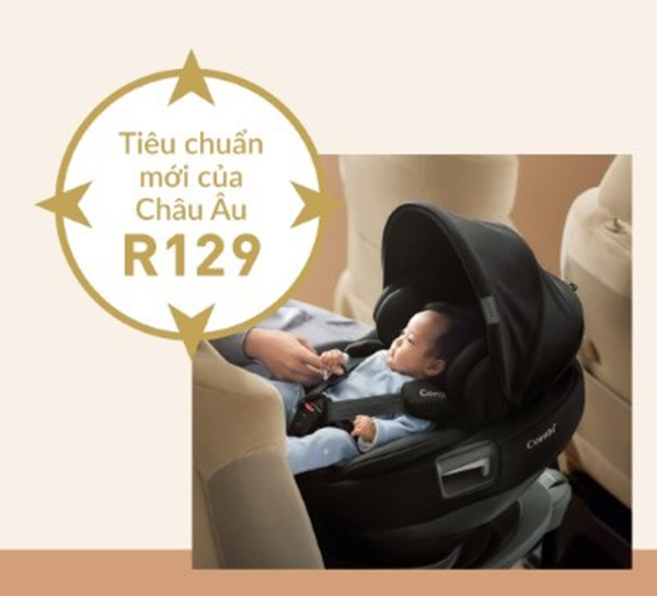 Mẫu ghế Combi với thiết kế chắc chắn, bảo vệ tối ưu phần đầu và hông cho bé